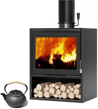 GWZHQIF Poêle à Bois à Faible Consommation D'énergie, Poêle à Bois en Fonte De 15 KW, Livré avec Une Théière Assortie, Adapté aux Salons Et Aux Jardins