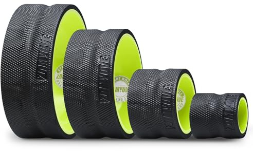 Zomyove Back Roller Wheel - 4 Pack Yoga Foam Roller for Physical Therapy & Back Stretcher, Deep Tissue Massage for Pain Relief & Stretching | Green.