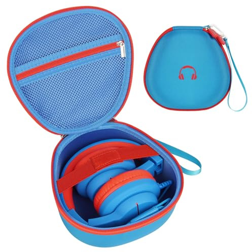 PAIYULE Hard Shell Kids Headphone Case for iClever for EarFun, Blue