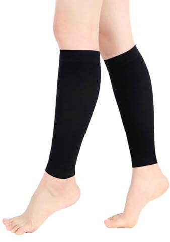 Kompressionsstrümpfe ohne Fuß Damen & Herren (22-32 mmHg) Medizinische Waden Stützstrümpfe Klasse 2 gegen Krampfadern & Ödeme -Atmungsaktive Kompressionsstulpen & Wadenbandage für Sport Flug Laufen