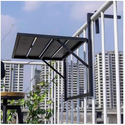 Balkonhängetisch, Outdoor-Wandhalterung, Schreibtisch, verstellbarer klappbarer Decktisch für Terrasse und Garten, einfache Montage