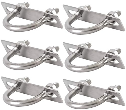 U-Bügel, gebogene aus Metall, M8-Rohrschelle mit Platte und Muttern, 6er-Pack, silber, M8, verschiedene Größen (M8*48)(M8*60)