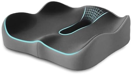Cuscino ortopedico cavo a forma di W, design a doppia cavità, in memory foam | Cuscino per coccige, per sedia da ufficio, auto, sedia a rotelle