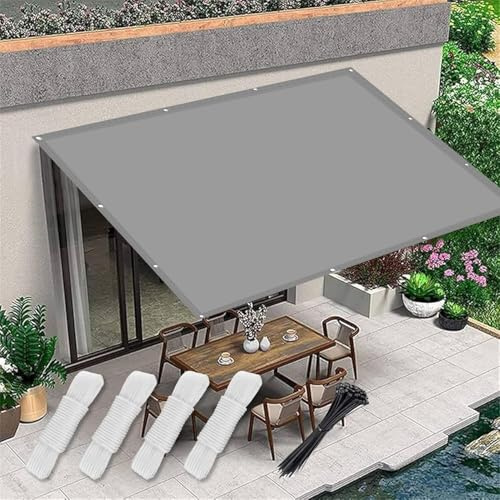 Sonnensegel 4.5x5m Sonnenschutz Balkon inkl Befestigungsseile,Windschutz Reißfest Wetterfest, Rechteckige Markise Segel Baldachin,Schutztuch Sonnensegel, für Terrasse Garten,Hellgrau