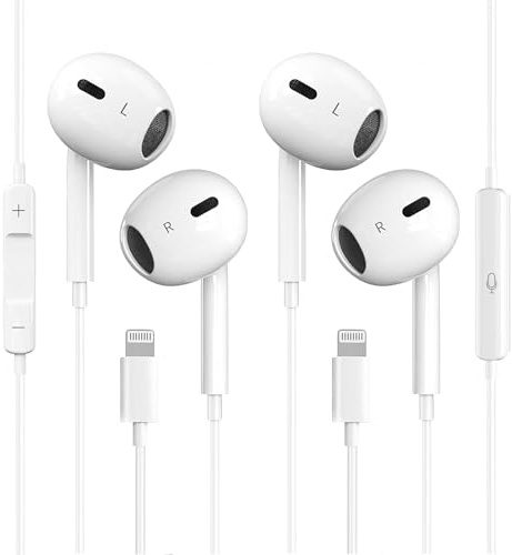Lightning Wired Earbuds Earphones 2 Pack, APPLE MFi Certified In Ear Headphones Compatible with iPhone 14/13/12/11/8/7/X/Pro/Pro Max iPad