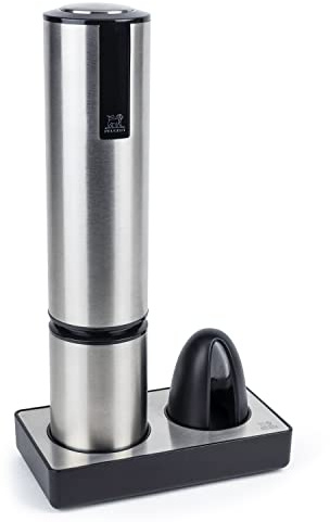 PEUGEOT - Elis Touch - Tire-Bouchon Electrique Rechargeable En Inox et ABS + Socle de Chargement + Coupe-Capsule - Autonomie Longue Durée - Coloris Inox
