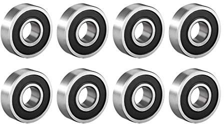 sourcing map 6000-2RS Deep Groove Ball Bearing 10mm x 26mm x 8mm Double Sealed High Carbon Steel Z1 Bearings 8pcs