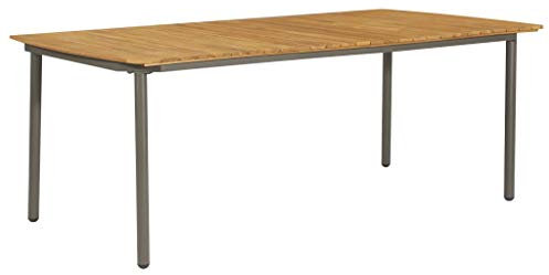 Tidyard Gartentisch Holz Terassentisch Garten Esstisch Wetterfest Holztisch Beistelltisch Gartenmöbel, Geeignet für Drinnen und Draußen, 200x100x72 cm Massives Akazienholz
