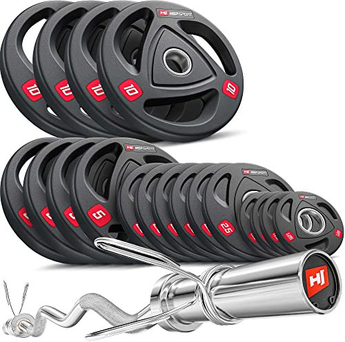 Hop-Sport Profi Olympia Guss Hantelset 114 kg mit SZ-Stange inkl. Hantelscheiben 2x 15kg, 4x 10 kg, 4x 5 kg, 4x 2,5 kg, 4x 1,25
