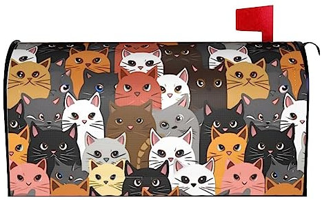 Coperture magnetiche colorate per cassetta postale con gatti e gattini, decorazione per la casa, per esterni, dimensioni standard 53,3 x 45,7 cm (lunghezza x larghezza)