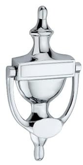 Türklopfer, poliertes Chrom, viktorianischer Urnen-Stil, Messing, für UPVC-Holztüren, 15,2 cm