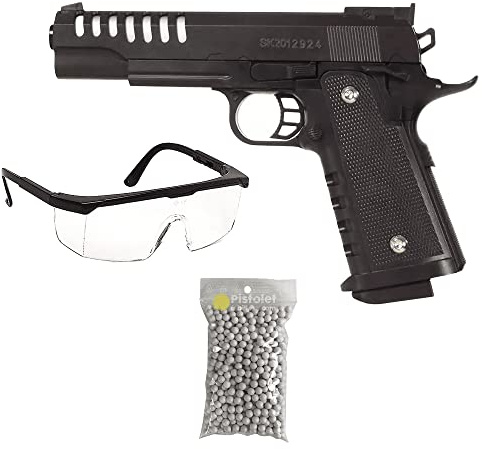 2EAGLE Pack Pistola de Airsoft Modelo Saigo Hi-Capa SG00060 con Muelle/Material: plástico de Alta Resistencia/Potencia 0,3 Joule/entregado con Accesorios