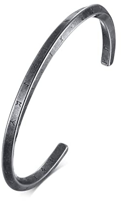 VNOX Viking Jewelry-Viking Runes of Nordic Amulet Bracelet for Men Mobius Cuff Bangle for Men Women Stainless Steel Cuff Bracelet Jewelry