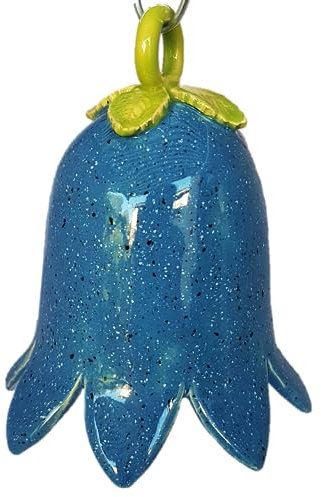 Keramik Glocke Handarbeit kornblumenblaue Glockenblume