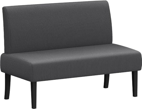 Yaheetech Canapé 2 Places en Velours Banquette avec Dossier Ergonomique Canapé Moderne pour Salon/Chambre/Bureau/Appartement Gris