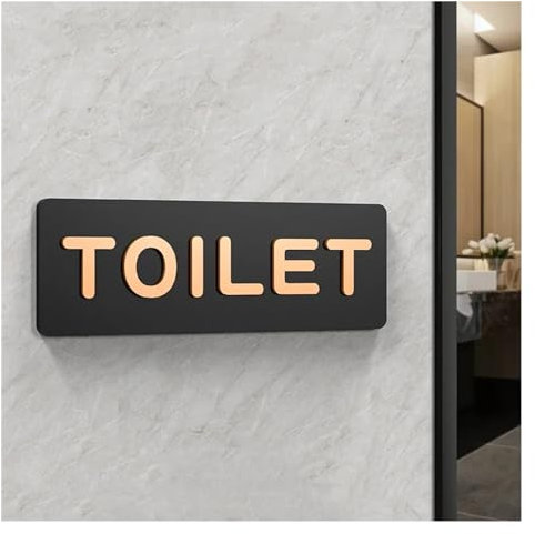 Toilettenschilder Toilettenbeschilderung for Männer und Frauen, Badezimmerschilder, Toilettenschilder for öffentliche Toiletten, Hotel links und rechts, Acryl-Toilettenaufforderungsschild FüR Toilette