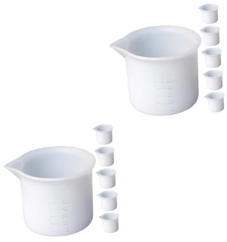 SOIMISS 12pcs Silicone Measuring Holders Scaled Cups Epoxy Mixing Cups Paint Mixing DIY Craft Making Tool Kit