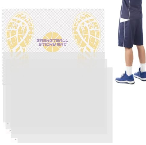 Dragmatta basket, klibbig matta, halkfri basketdragmatta, 45 x 45 cm sport självhäftande platta med ersättningsblad för att ta bort