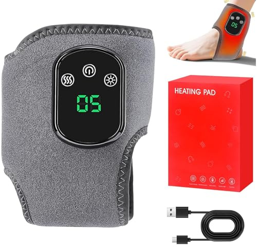 Fussmassagegerät, Fußmassagegerät mit Wärme und Massage, Kabellos Wiederaufladbar mit Kompression, Einstellbare Intensität zur Linderung Fußermüdung, Schwellung Achillessehnen-Beschwerden, Cordless