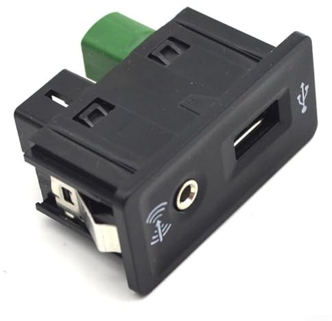Pumixiy Enchufe AUX USB 5Q0035726E, para Golf 7 MK7, Passat B8, para reemplazo de interfaz multimedia CarPlay, adaptador de cableado de módulo de puerto de audio negro para tecnología en el coche