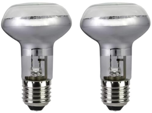 2 Pack R63 46W (60W) Traditional E27 ES Eco Classic Reflector Bulbs, Dimmable, 2700K Warm White, No Flicker, AC 230V, Edison Screw