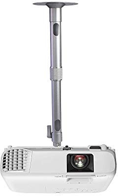 Drsn Support Vidéoprojecteur Plafond Réglable 35-60cm -Jusqu'à 3 kg -Pivotant à 360°, pour Mini Projecteur Caméras CCTV DVR- Alliage d'aluminium