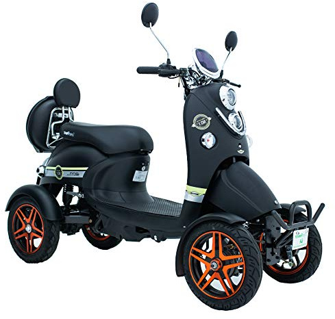 Black Electric Mobility Scooter 4 Wheeled with Extra Accessories Package: Mobility Scooter Waterproof Cover, Phone Holder, Bottle Holder by Green Power Unique4