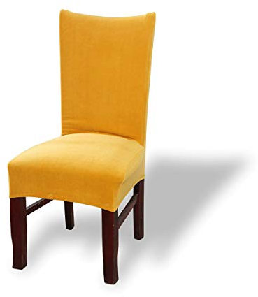 Fashion·LIFE Stuhlhussen 2er Set Bezug für Esszimmerstuhl Elastische Moderne Universell Beschützer waschbar acquard Stuhlhussen Waschbare für Zuhause，Ingwer gelb