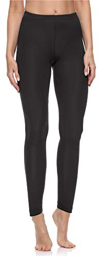 Merry Style Leggings Damen Baumwolle für das ganze Jahr Bequeme Leggings Blickdicht Damen Ideal für Yoga Sport Gym und Freizeit MS10-198 (Schwarz, L)