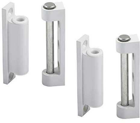 Gedotec Fenster-Scharnier aus Kunststoff | 2 Stück - Aufschraubband für für Insektenschutz Fenster oder Türen | Fensterband weiß zum Aufschrauben | Renovierband 20 x 75 mm | Türband - Fiberglas