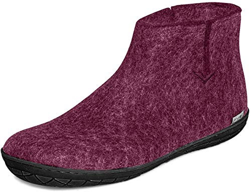 Glerups Filz Hausschuhe Herren und Damen (Größe 36) | Komfortabler Hausstiefel Damen & Herren mit Natürlicher Gummisohle | Filzstiefel Herren & Damen Winter | Comfortable Slippers Women & Men