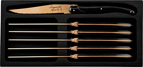 Laguiole Style de Vie Prestige Line - Cuchillos para carne (6 piezas, cobre)