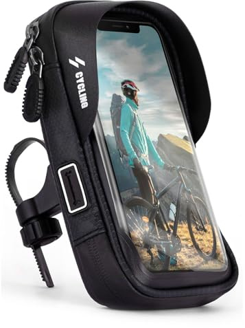 ONEFLOW Handyhalterung Fahrrad Lenkertasche Wasserdicht für alle Xiaomi Modelle Fahrradhalterung 360° Drehbar Handyhalter Motorrad Fahrradtasche Lenker Smartphone Halterung mit Fenster, Schwarz