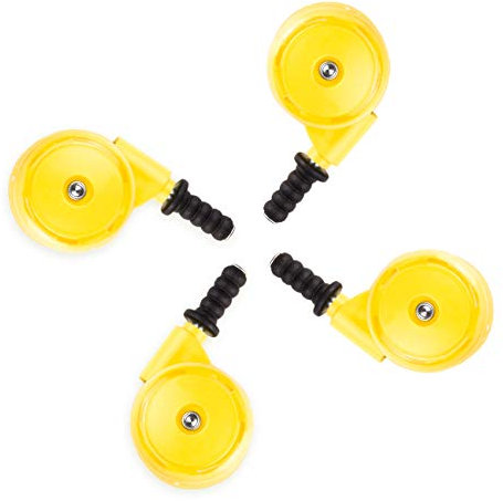 Lot de 4 roues de déambulateur trotteurs pour bébé Roulettes de Rechange pour Moquette, Parquet et Tous les Sols durs, Silencieuses, pas de Rayures sur le Sol (Jaune)