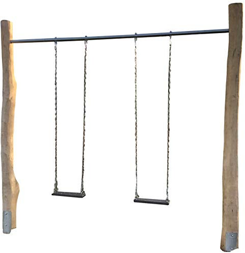 Schaukelstange Metall grau mit 2 x Aufhängung für Schaukel, 3m