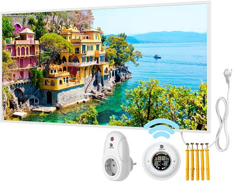 Bringer Imagen calefacción por infrarrojos con marco – calefacción de imagen – 120 x 60 x 1,8 cm – Portofino, Italia