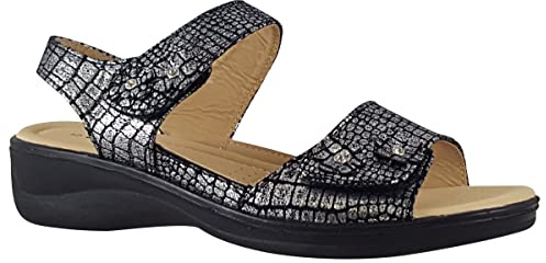 Shoe Tree Comfort Marigold Black Synthetic Womens Sandals