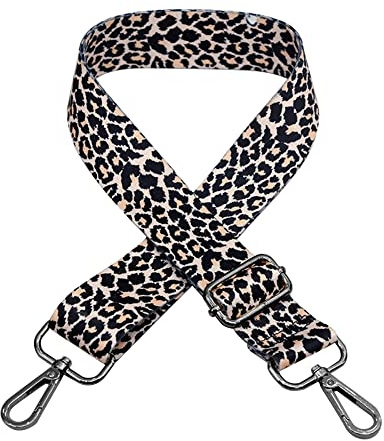Verstellbarer Schultergurt für Taschen, 3,8 cm breiter Taschengurt Schulterriemen,Retro Leopard Muster Crossbody-Taschenriemen, DIY Zubehör für Handtaschen, Tragetaschen und Umhängetaschen