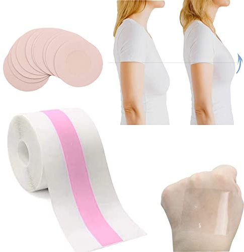 POMAMZ Brust Boob Tape Body Tape Lift Up BH Klebe BH Tape mit Nippelpads Brust Tape für Grosse Brüste Breast Tape für Abendkleider, Hochzeitskleid,Ballkleid,Klar,5 * 500CM