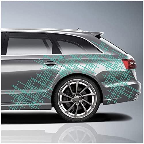 Finest Folia 6er Set XXL Auto Aufkleber je 60x60cm Motorrad Bus Sticker Kfz Zubehör Camouflage Tuning Dekor Linien Design Folie KX076 (05 Mint)
