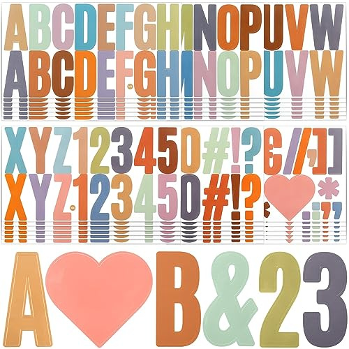 600 Pcs 36 Sheets Large Letter Stickers 2.5 Inch Self-Adhesive Letter Set Character Alphabet Stickers Letters for Bulletin Board Classroom Wall Door Giant Friendship Bracelets Garland Decorations