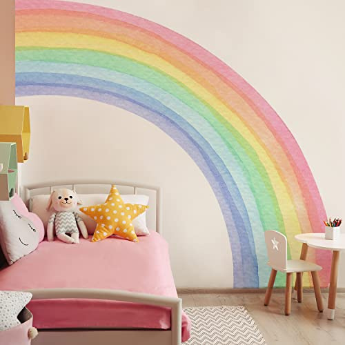 Neukids Riesiger FABRIC Wandtattoo Regenbogen Groß 200x180cm Wandaufkleber, Tupfen Wandsticker Mädchenzimmer Abnehmbar Wanddekor für kinderzimmer Babyzimmer, Schlafzimmer Wohnzimmer Korridore Wanddeko