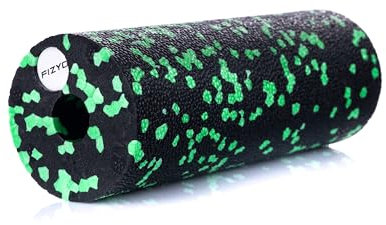 FIZYO fascia roller per fitness, yoga e riabilitazione, rullo massaggiante auto-massaggiante per la schiena e la colonna vertebrale, rullo in schiuma EPP di media durezza (Verde, 15 x 5 cm)