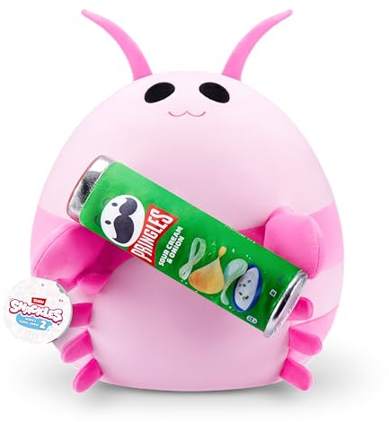 Snackles, Series 2, Pink Shrimp (Pringles, Sour Cream & Onion), Kuschelig-weiches, beruhigendes, 40 cm großes Plüschspielzeug mit lizenziertem Snackmarken-Accessoire (Pink Shrimp)