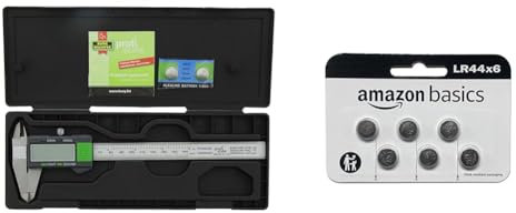 Burg-Wächter Digitaler Messschieber, Hochwertiger Messschieber, PRECISE PS 7215, Stahl, Schwarz/Grau, 0-150 mm, ±0.01 mm, inkl. 6 LR44 Alkaline-Knopfzellen