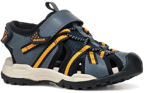 Geox J Borealis Boy B, sandaler för barn, Marinblå orange, 36 EU