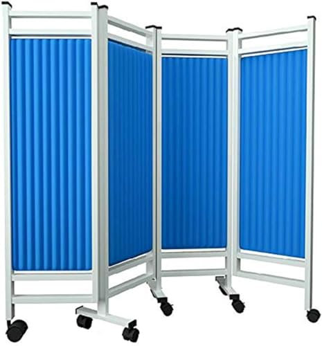 Folding Rolling Privacy Screen, Medical Privacy Screen On Wheels, 6ft Tall Foldable Room Divider Temporary Fence For Clinic/Patient/Exam Room