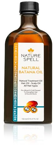 Nature Spell Batana Oil for Hair Growth, Pre-Diluted Scalp Oil, Strengthens & Repairs Damaged Strands, Nourishes & Hydrates Split Ends, Adds Shine, For All Hair Types, Vegan, 150 ml
