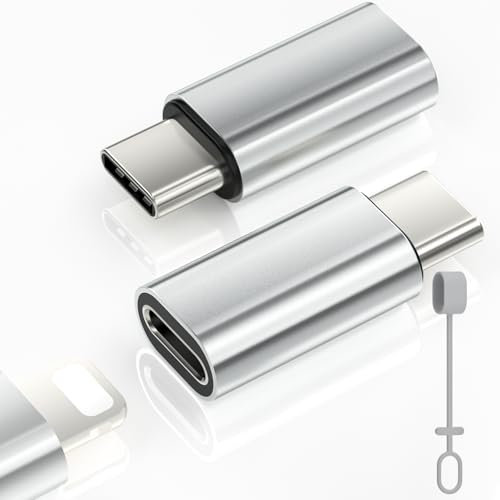 Zestiq Adaptateur Lightning vers USB C, 2 Pièces Adaptateur Lightning Femelle vers USB C Mâle pour iPhone 16/16 Pro/15 Pro Max/15 Plus, Galaxy S24/S23, iPad, Pas pour Audio/OTG/Écouteurs