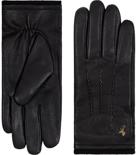 Schwartz & von Halen Handschuhe Herren - Harvey (schwarz) - Leder - 100% Ziegenleder (Nappa) - Wollfutter - Schwarz
